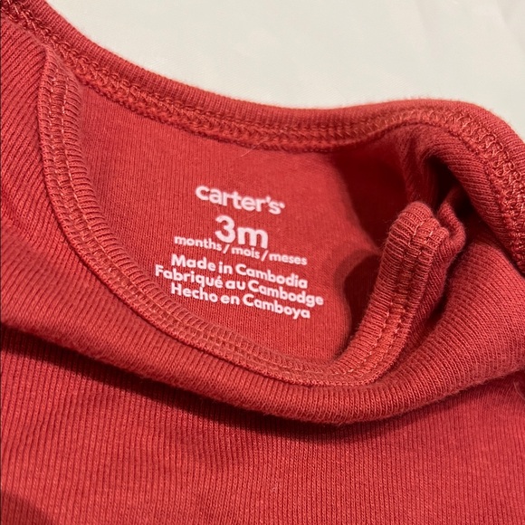 “Bundle 10/$13” Carter's 3M Cozy Red Long Sleeve baby outfit Bodysuit - Picture 2 of 6